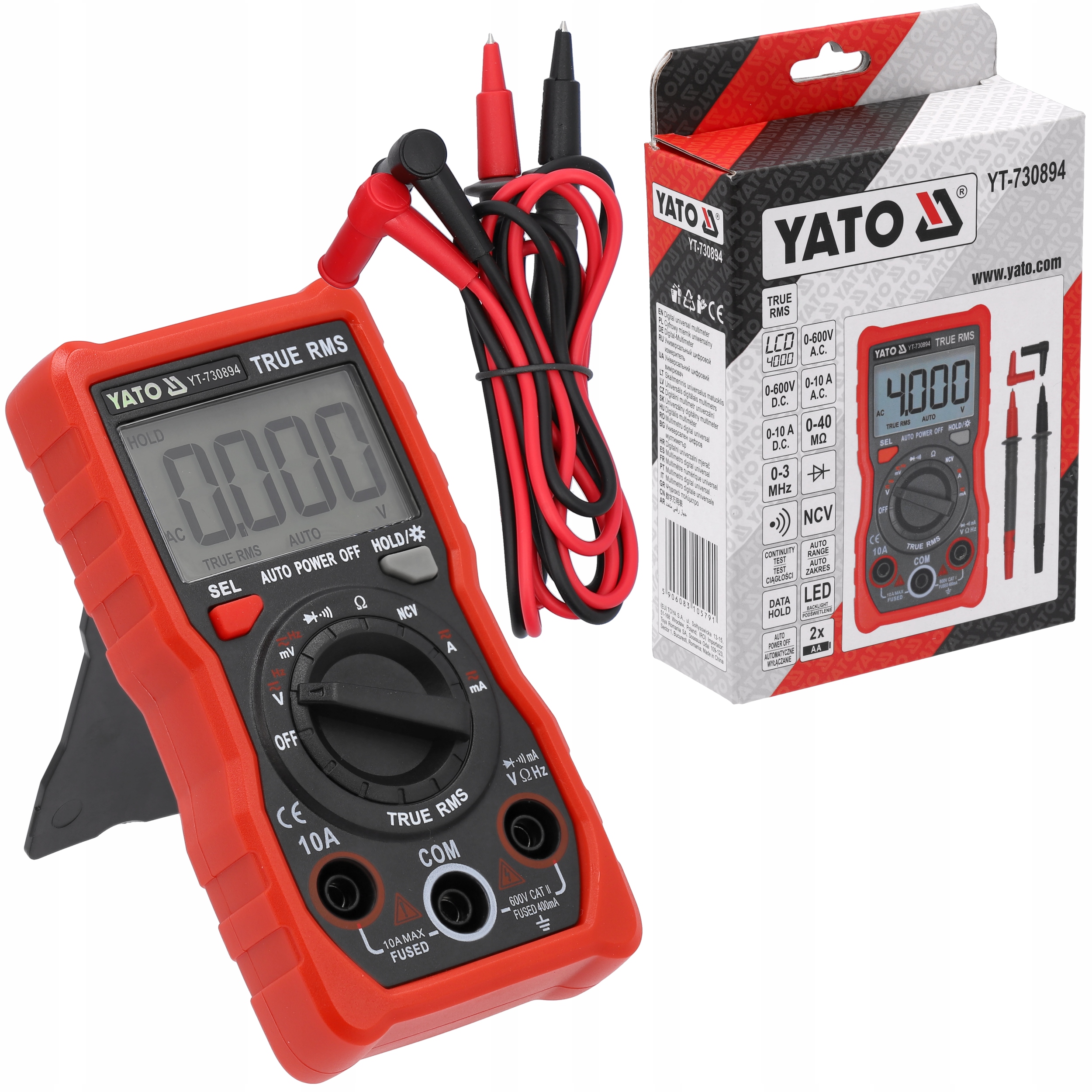YATO MIERNIK CYFROWY TRUE RMS LCD 4000 AUTOMATYCZNY ZAKRES YT-730894