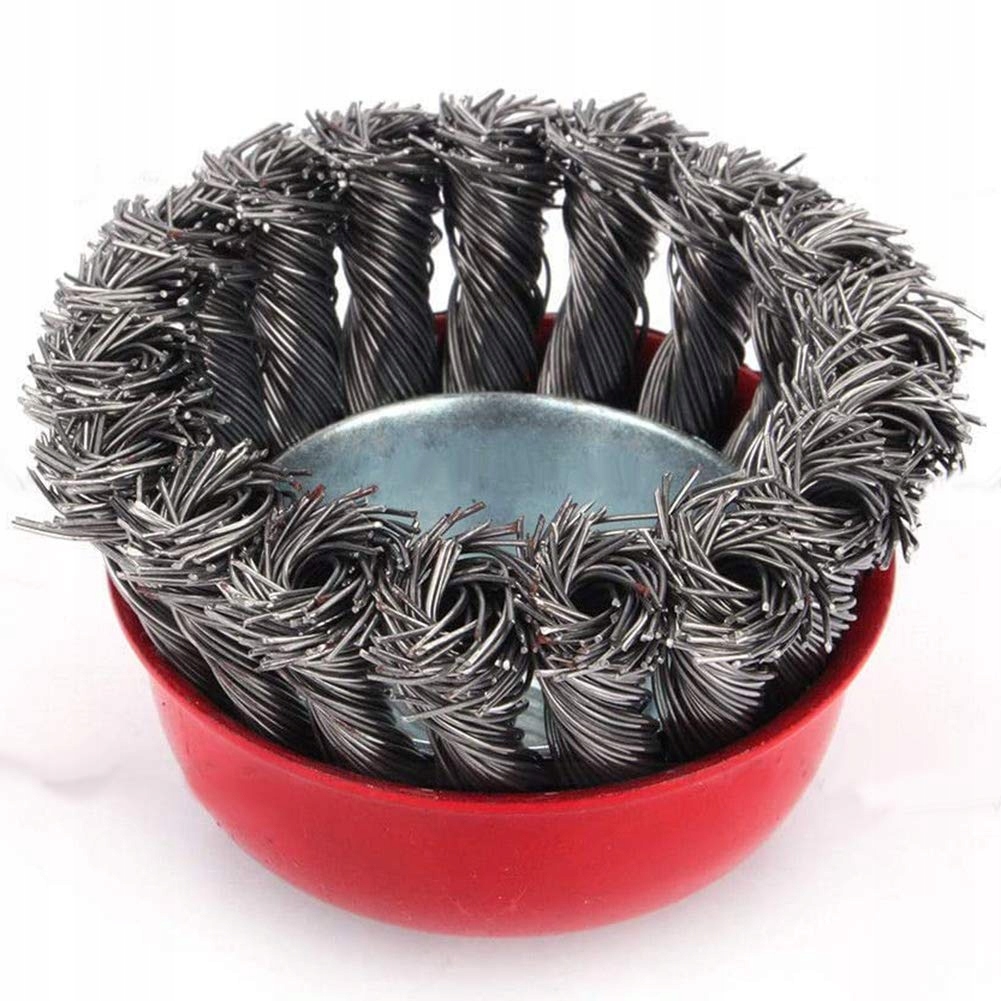 SZCZOTKA DRUCIANA DOCZOŁOWA SPLATANA M14 65mm DO SZLIFIERKI Materiał wykonania drut stalowy