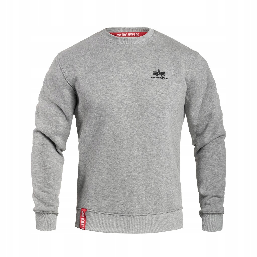 Pánská mikina Alpha Industries Basic Sweater Small Logo Grey Heather 3XL
