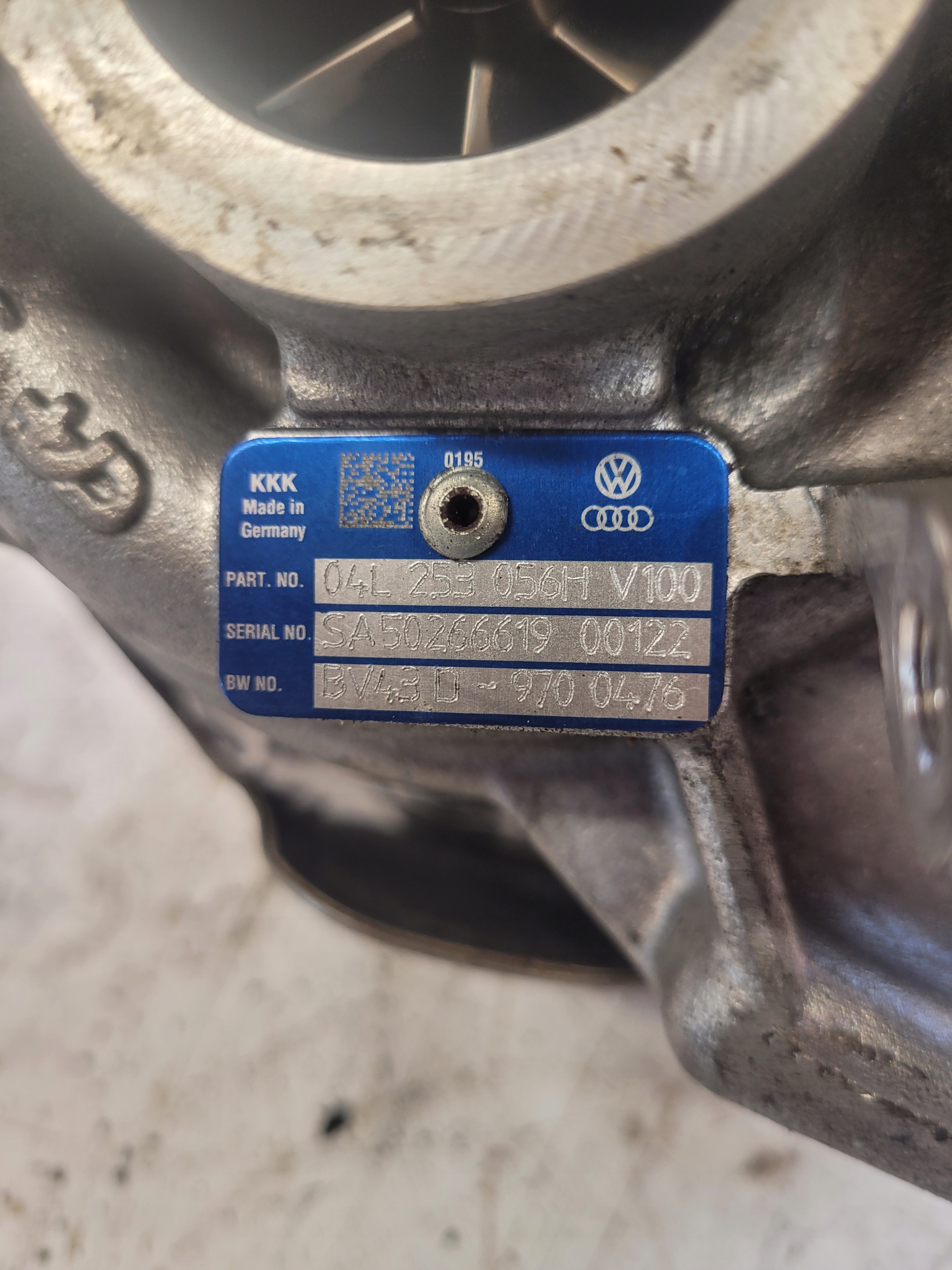 TURBO AUDI A4 B9 A5 8W 2.0 TDI 04L253056H