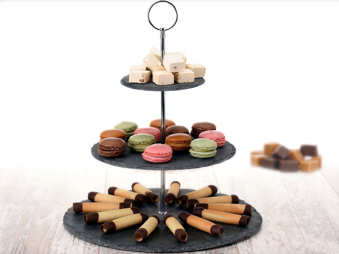 Patera 3-piętrowa na Ciastka Owoce Przekąski BOHO Marka Excellent Houseware