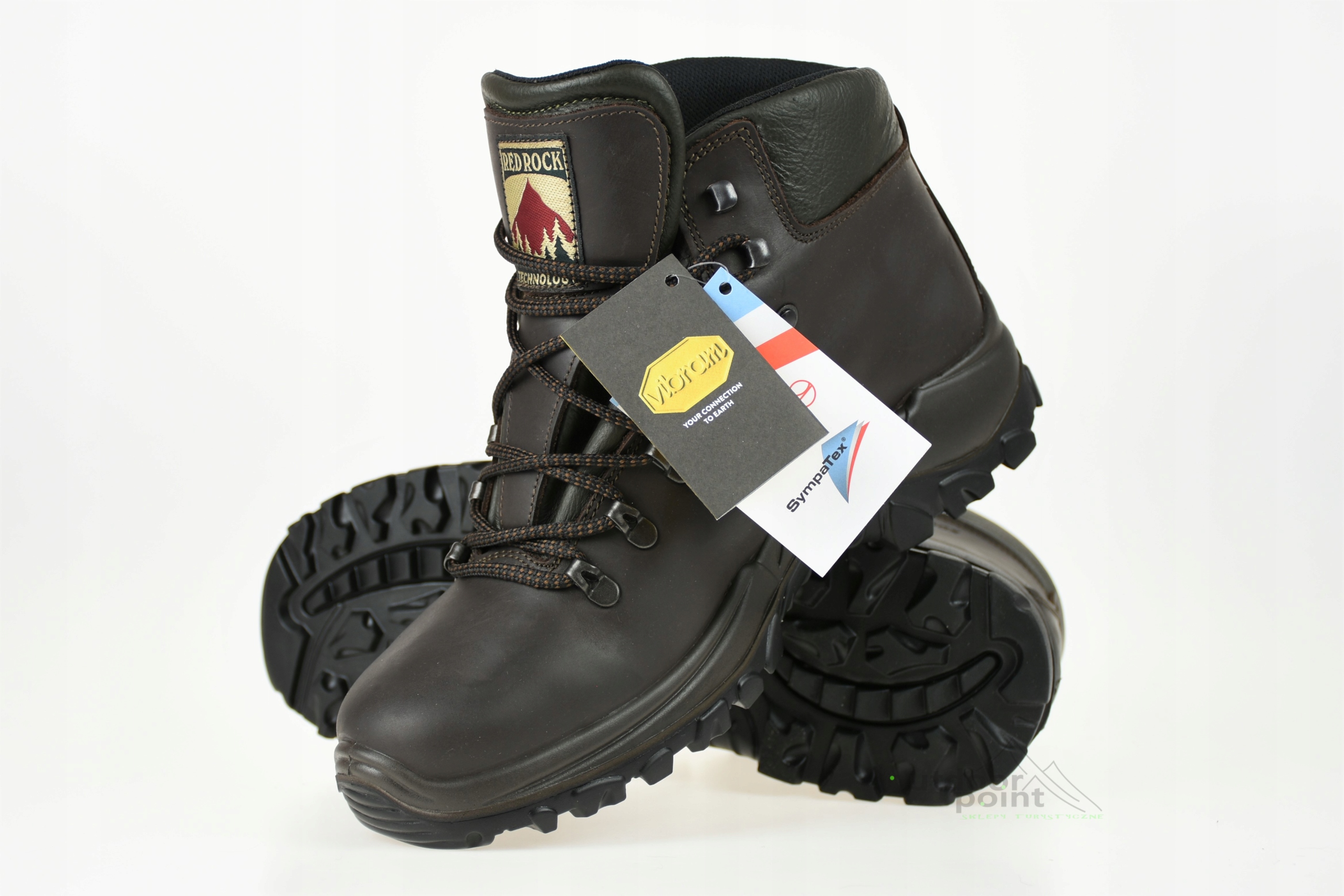 Buty trekkingowe RED ROCK 10353 - SKÓRA VIBRAM 43 Zapięcie sznurowane