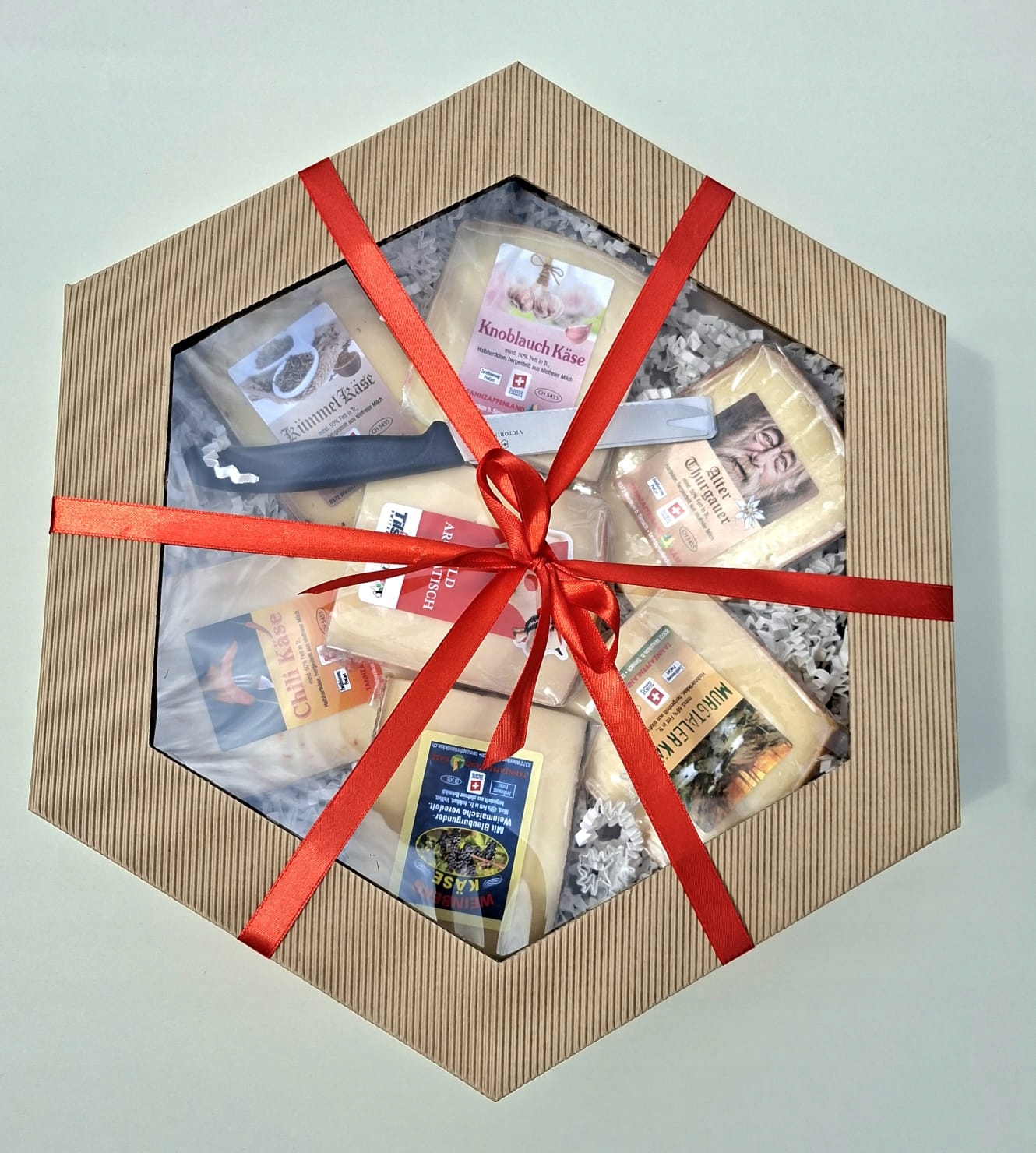 Levně Dárková sada 7 švýcarských sýrů nůž Victorinox džem