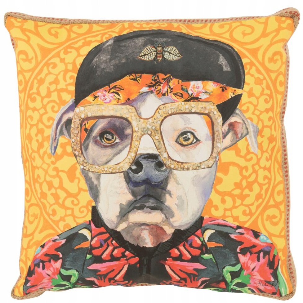 Vankúš bulldog s okuliarmi 50 cm