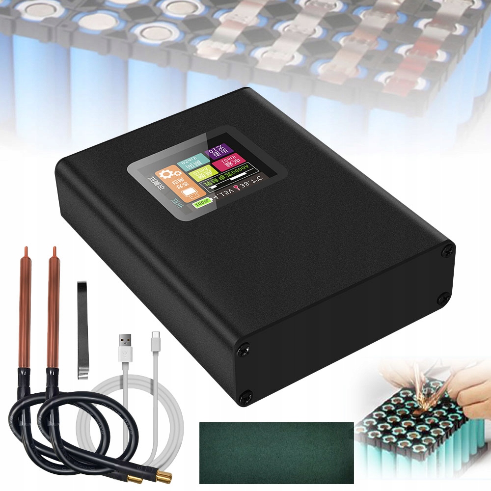 Přenosná bodová svářečka s malým barevným displejem a lithiovou baterií