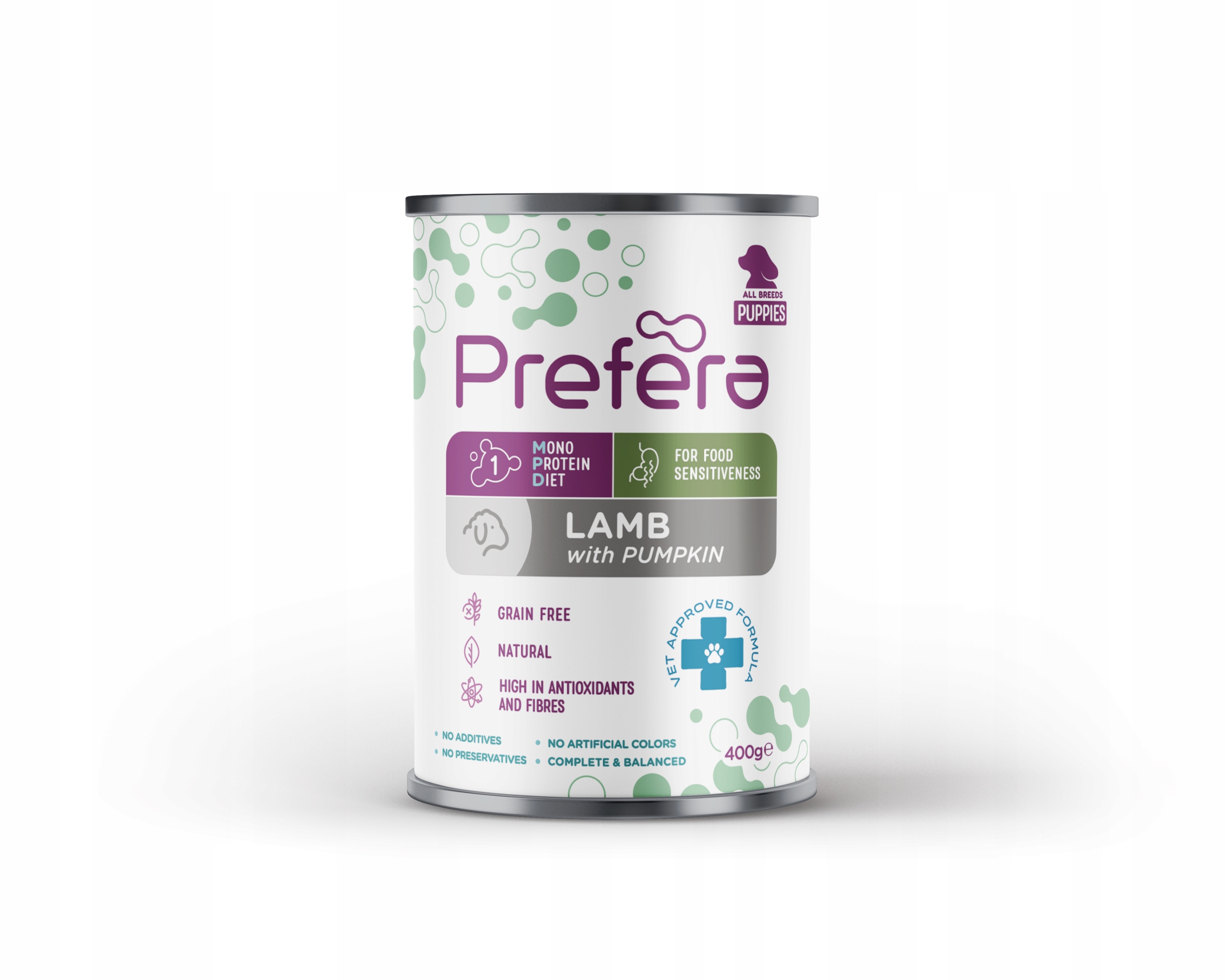Levně Prefera Monoproteinové krmivo pro štěňata jehněčí s dýní 400 g