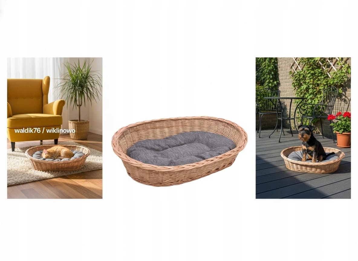 Legowisko Dla Pieska 100cm Poducha Wiklina