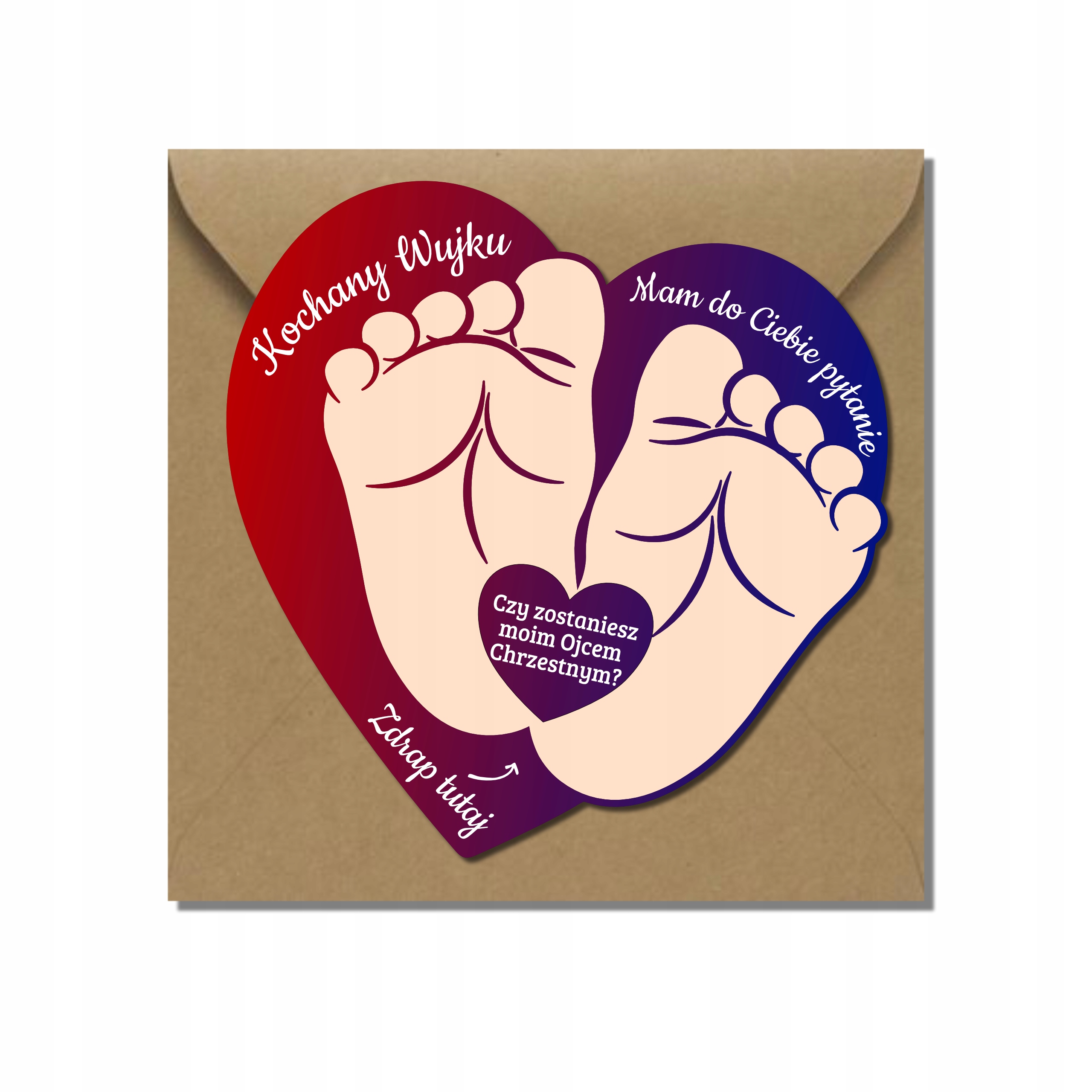 KARTKA ZDRAPKA Czy Zostaniesz moją Matką Chrzestną Prośba Wysokość produktu 13.5 cm