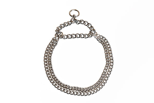 Obojek Řetěz dvojitý 30-35 cm stříbrný