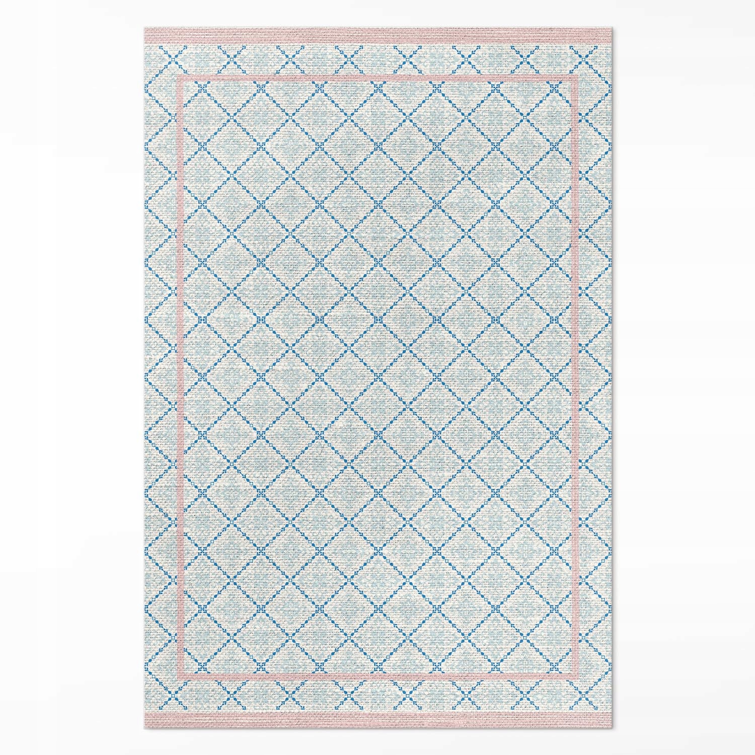 Vinylový koberec Pravidelné modré línie imitácia tkaniny XXL 150 x 225 cm