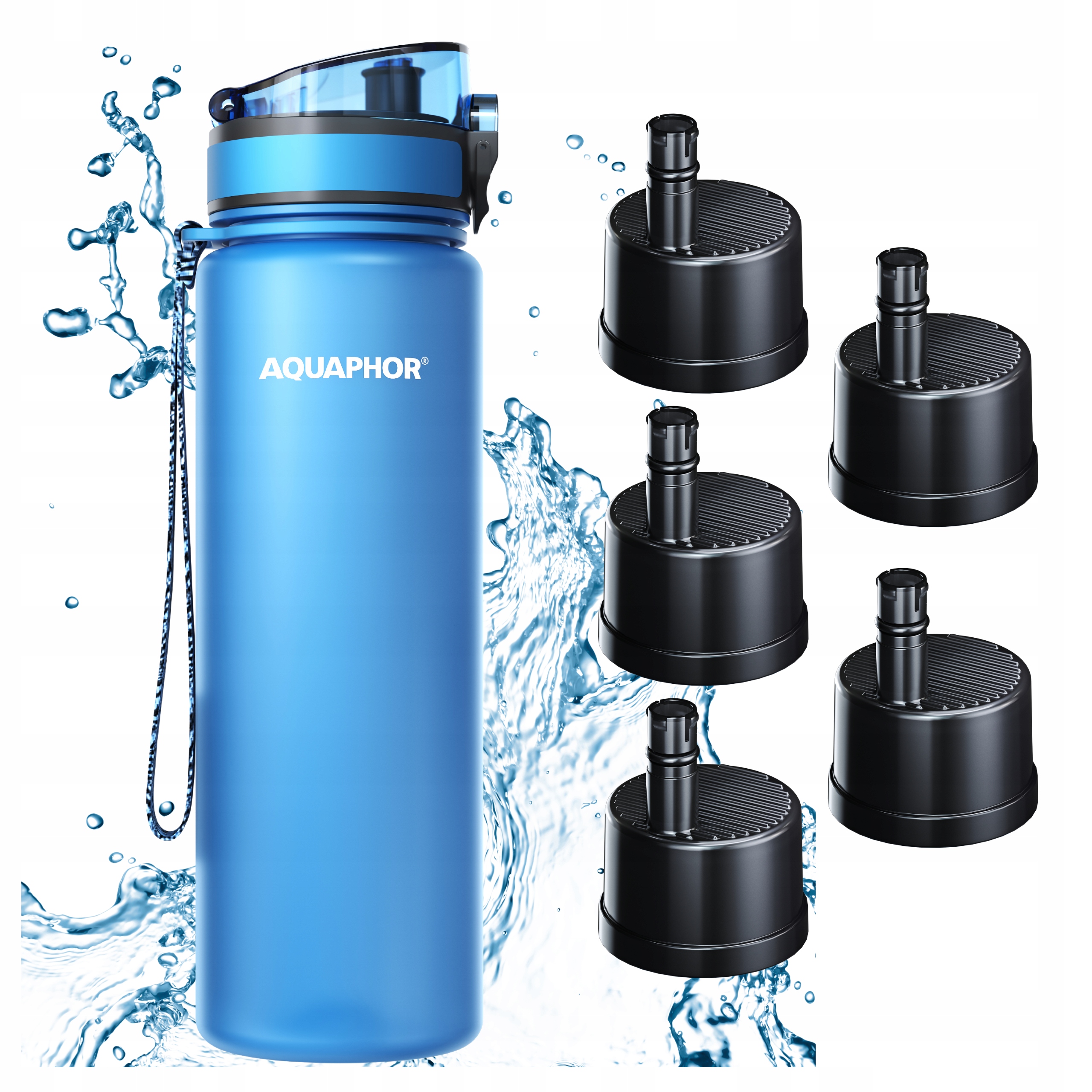Filtrační láhev Filtr Lahev Na Pití Aquaphor City 800 ml Modrá 5 náplní