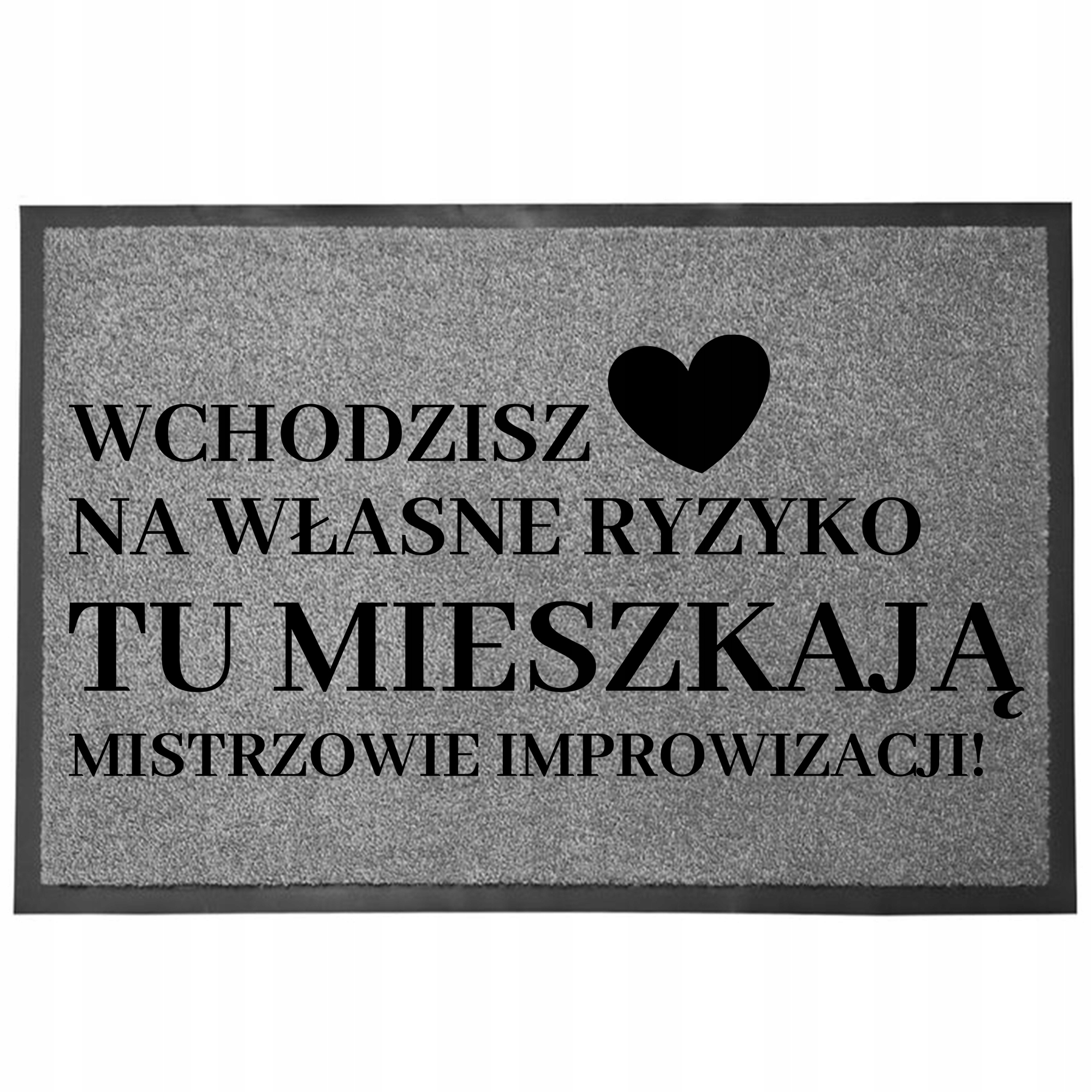 Wycieraczka Wejściowa Szara Zabawny Nadruk Rodzinna Mistrzowie Improwizacji