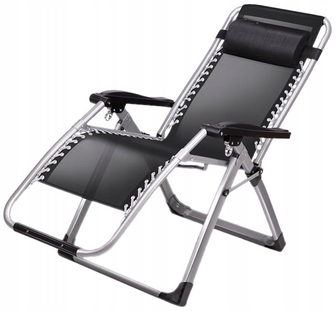 Leżak Ogrodowy Składany Plażowy Zagłówek Regulacja 120KG Stylowy