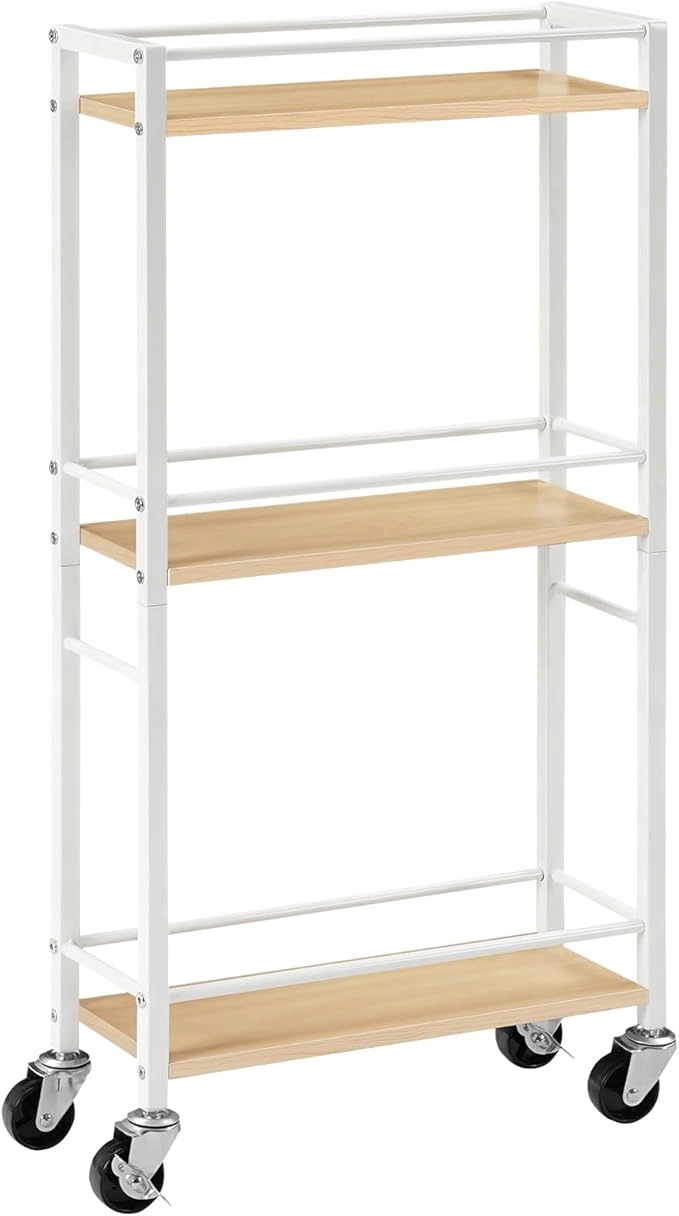 Mahancris Servírovací vozík na kolečkách, 3-úrovňový, bílý