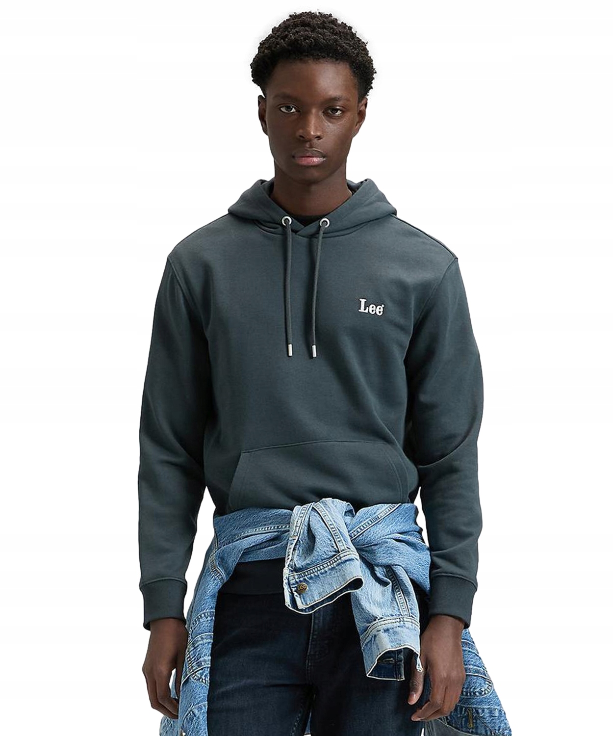 Mikina Lee Essential Hoodie 112376424 Washed Black XXL