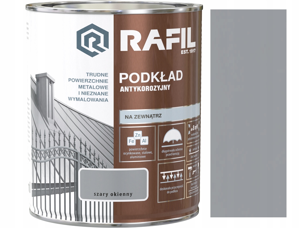 

Rafil Podkład Antykorozyjny Szary Okienny 0.75L
