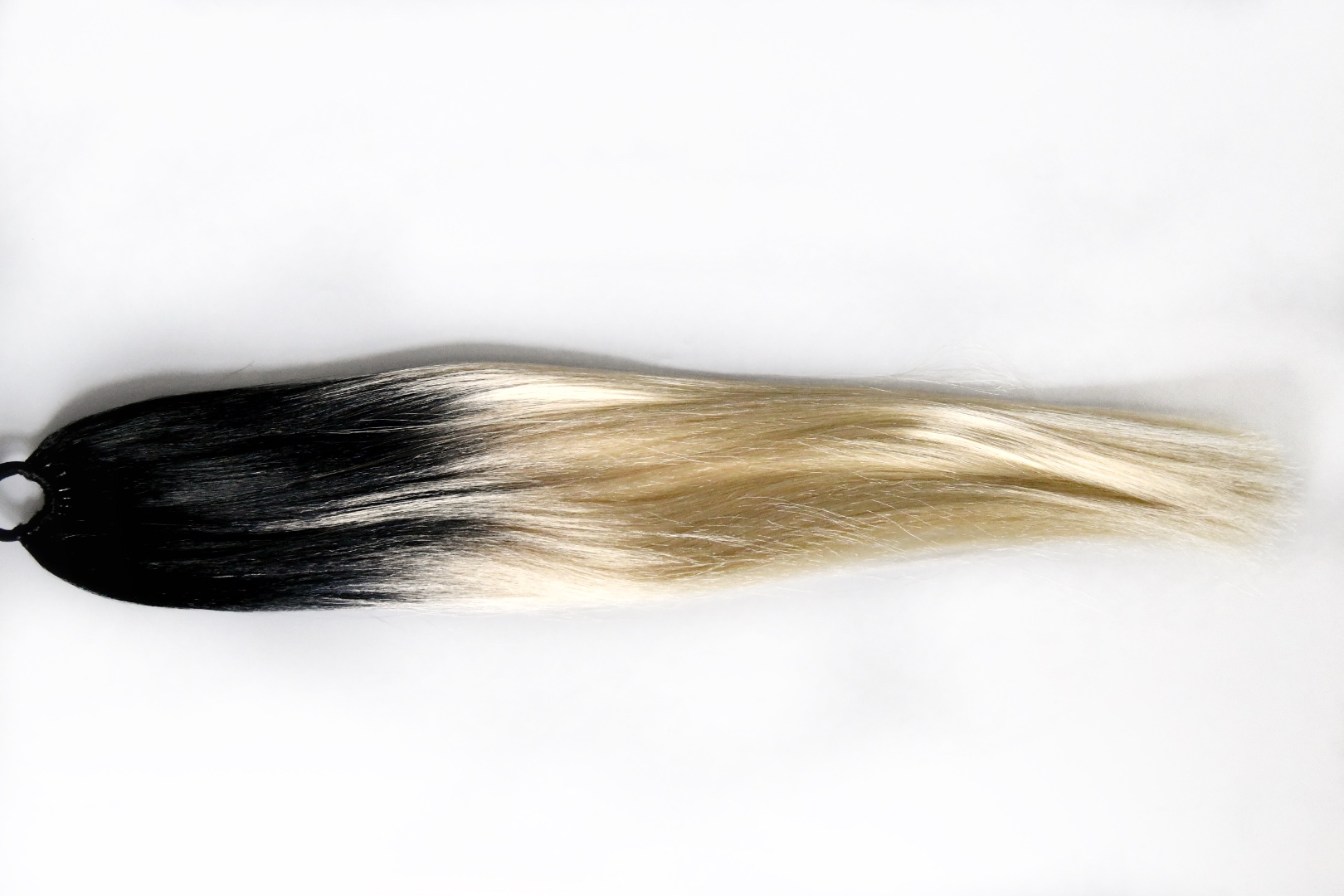 Culík na gumičce, prodloužení culíku Ombre černá blond XL 160g