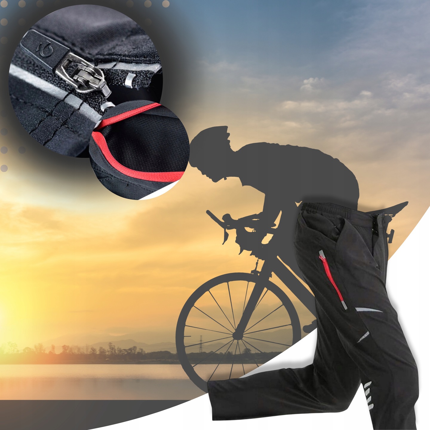 SPODNIE ROWEROWE DŁUGIE MĘSKIE MTB SPODNIE NA ROWER MĘSKIE SPODNIE SPORTOWE Szerokość w pasie 39 cm