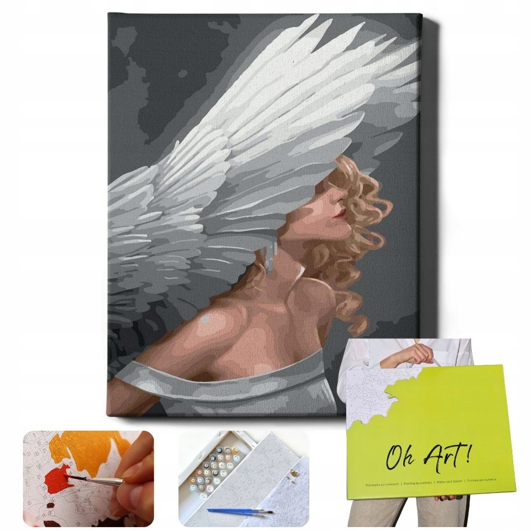 Obrázky pro malování podle čísel Anděl Malování podle čísel s rámem Oh Art!
