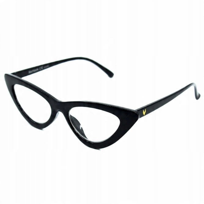 

Okulary Zerówki Kocie Cat Eye Czarne