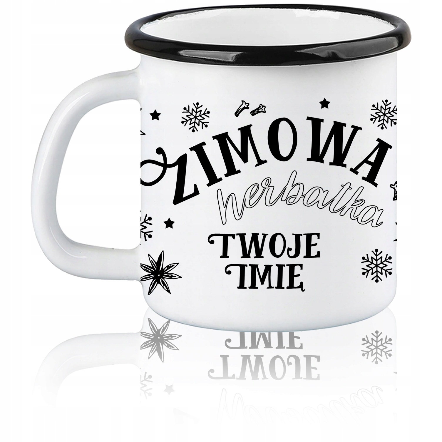 

Garnuszek emaliowany Zimowa Herbatka Twoje Imię