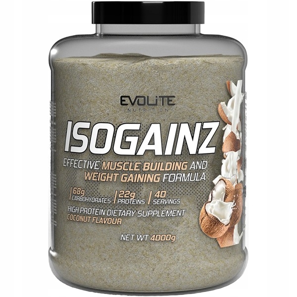 Evolite IsoGainz 4000 g – mass gainer s Wpi – doplněk stravy na hmotu – kokos