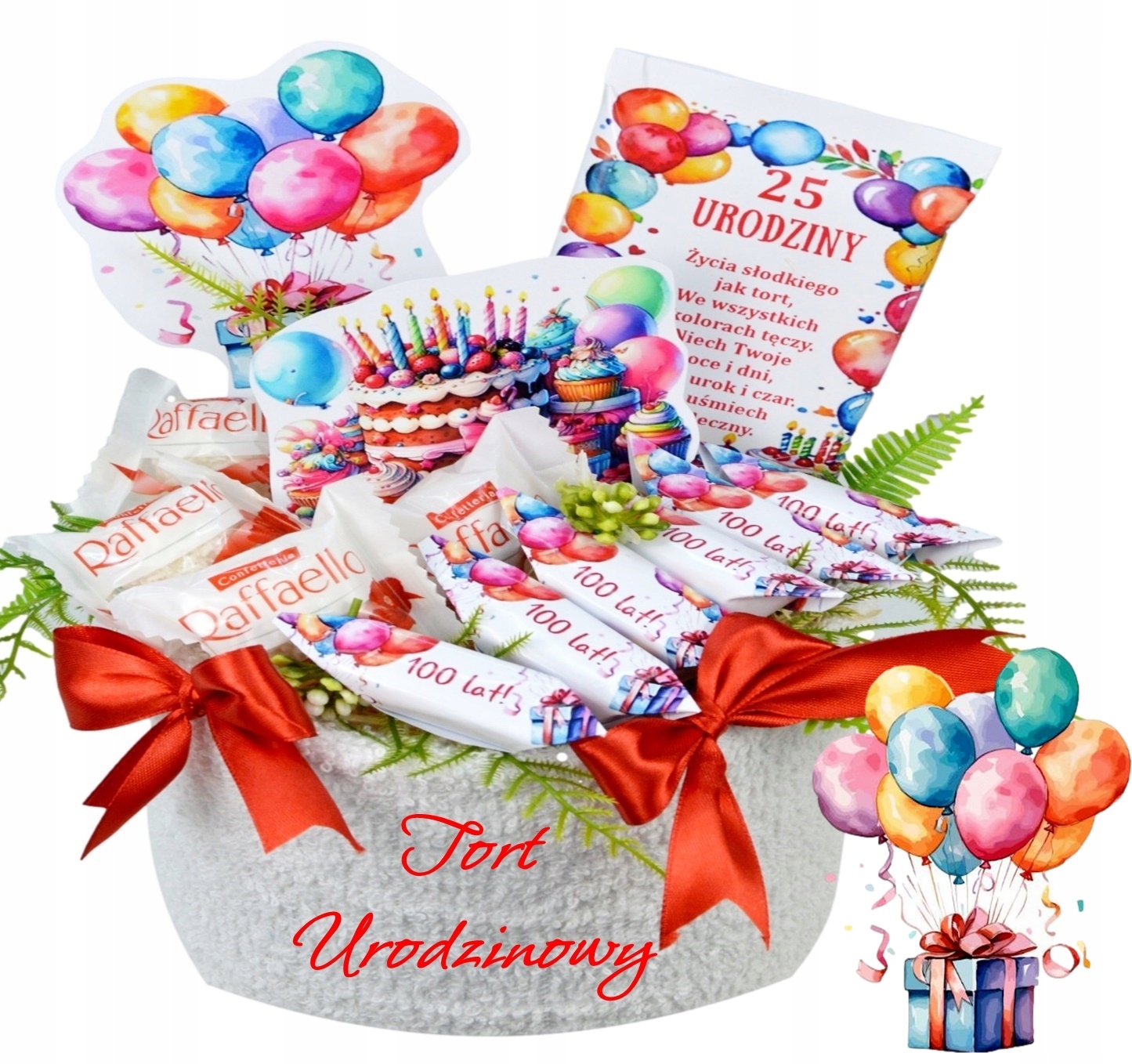 Levně vtipný dárek k narozeniny dort 15 18 20 35 45 50 60 70 90 koš sada