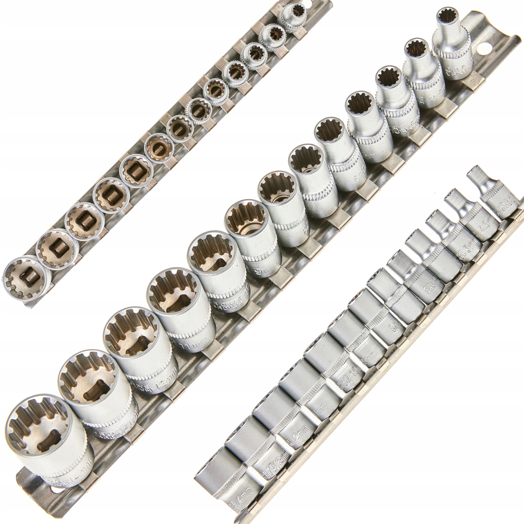 Klucze Nasadowe Spline Zestaw 13 Elementów Nasadki 4-14MM 12 Kątny