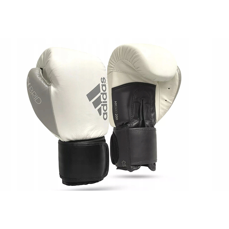 Rękawice bokserskie Adidas Hybrid 200 Boxing skórzane białe 14 oz.