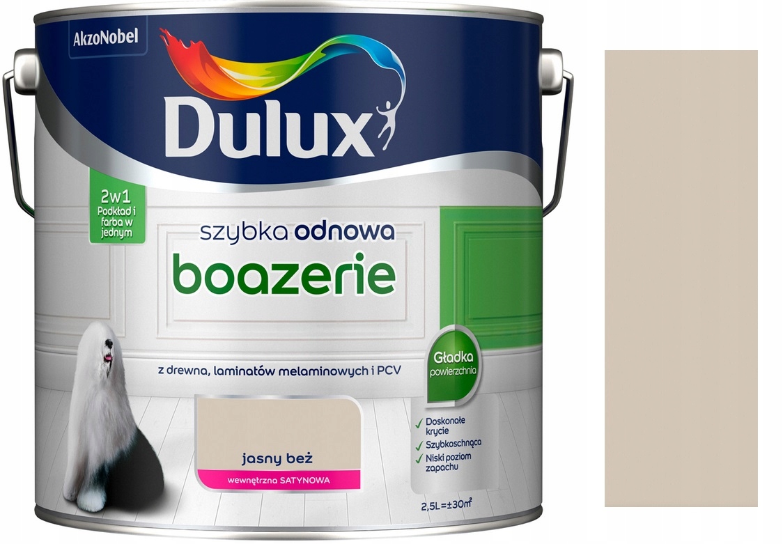 

Dulux Szybka Odnowa Boazerie Jasny Beż 2.5L