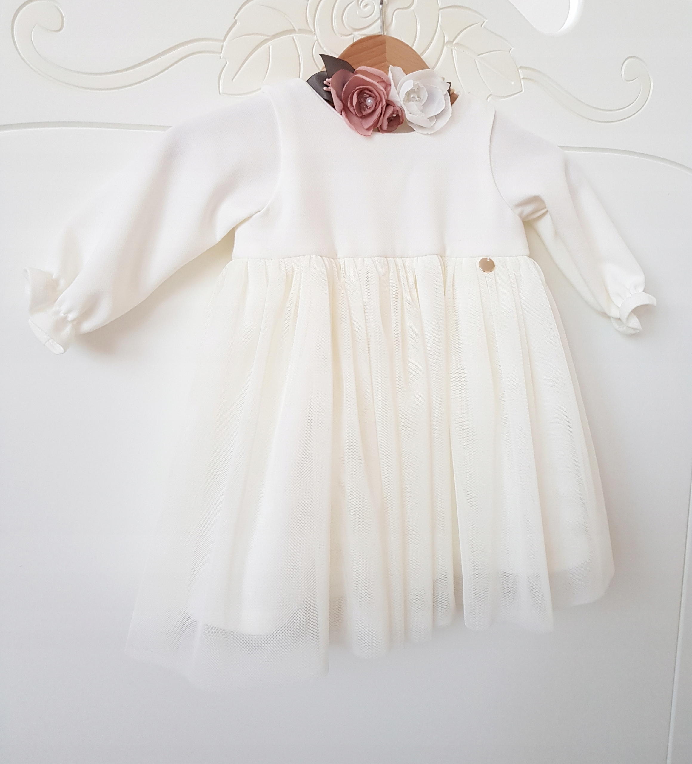 Sukienka tiulowa na CHRZEST, ROCZEK - ecru r. 80