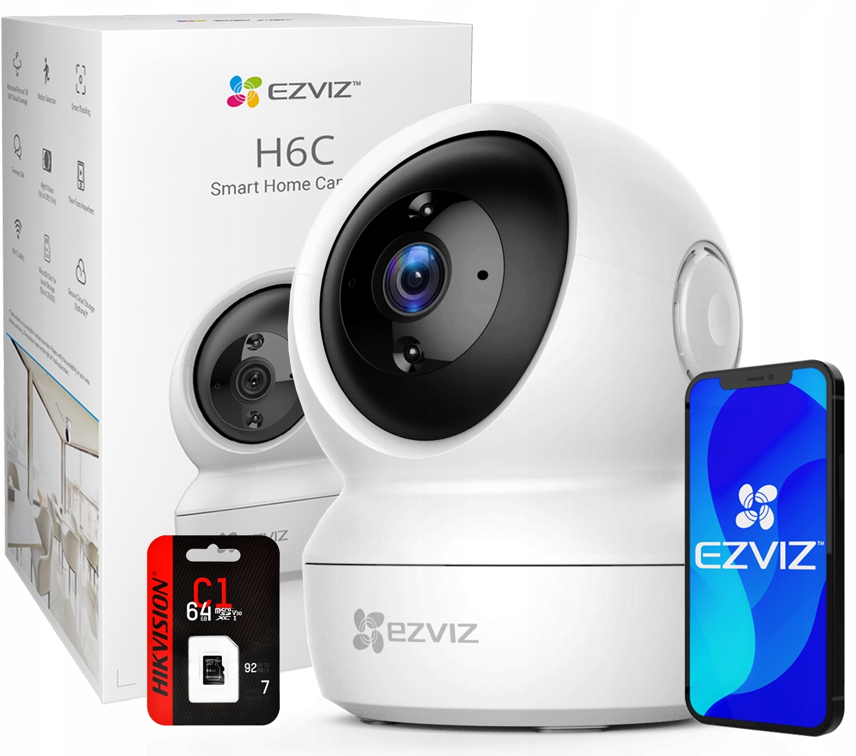 

Kamera obrotowa WiFi Niania Ezviz H6C 4MPx Audio