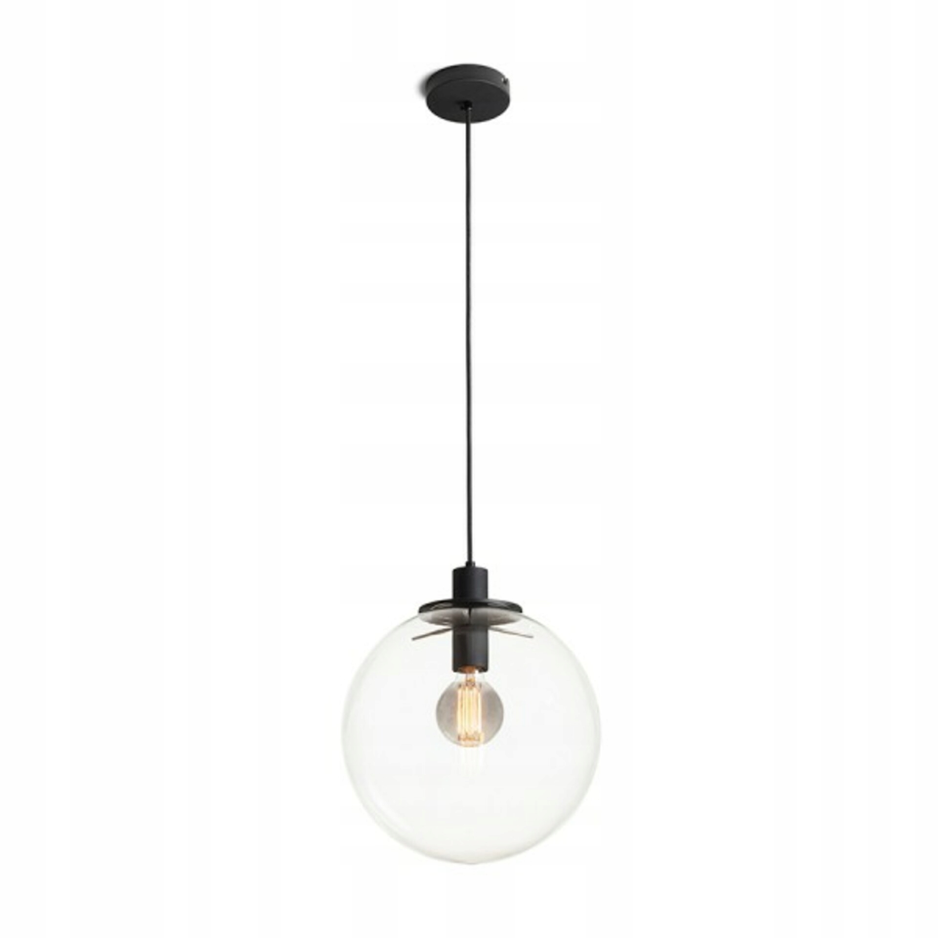 Rendl Boulder 30 závesné svietidlo číre sklo/čierna E27 15W, priemer 30 cm