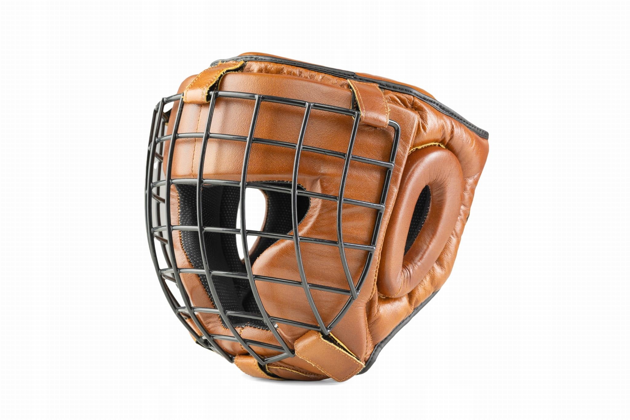 KASK BOKSERSKI TRENINGOWY Z MASKĄ KRATĄ SKÓRA RETRO EVOLUTION Marka Evolution