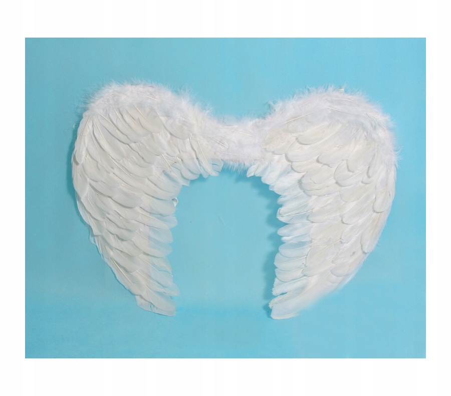 BIAŁE SKRZYDŁA Z PIÓRAMI ANIOŁEK JASEŁKA 60x40CM