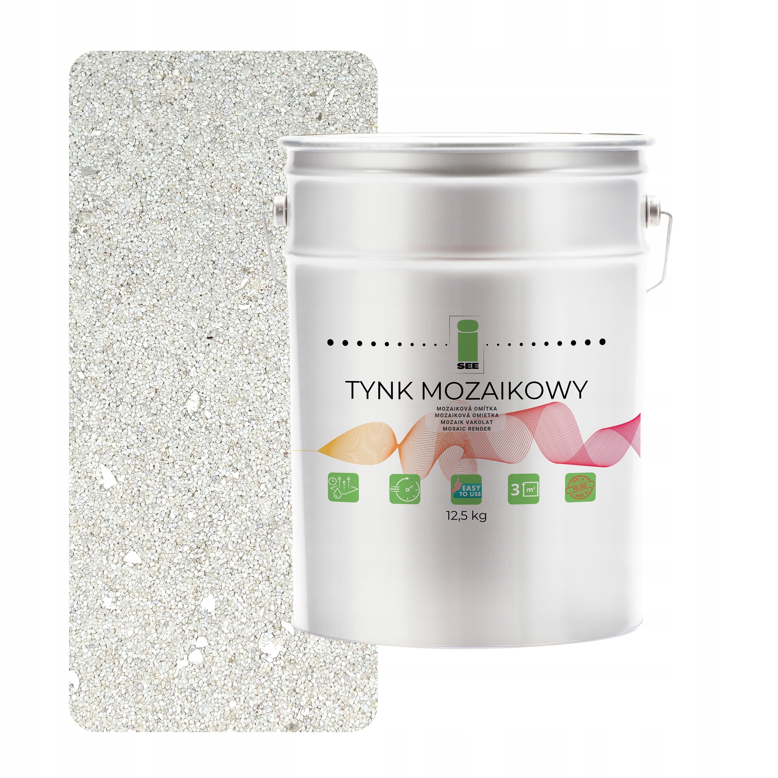 Mozaiková omítka s Mikou Bílá pryskyřičná 12,5KG Mrazuvzdorná Marmolit M07