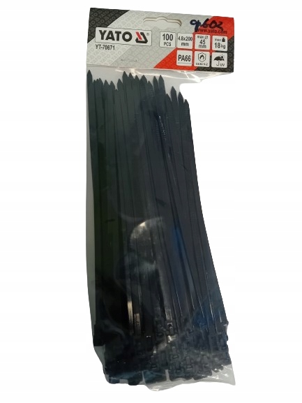 Opaski Trytki zaciskowe Rozpinane czarne 4,8x200 100szt ...op602