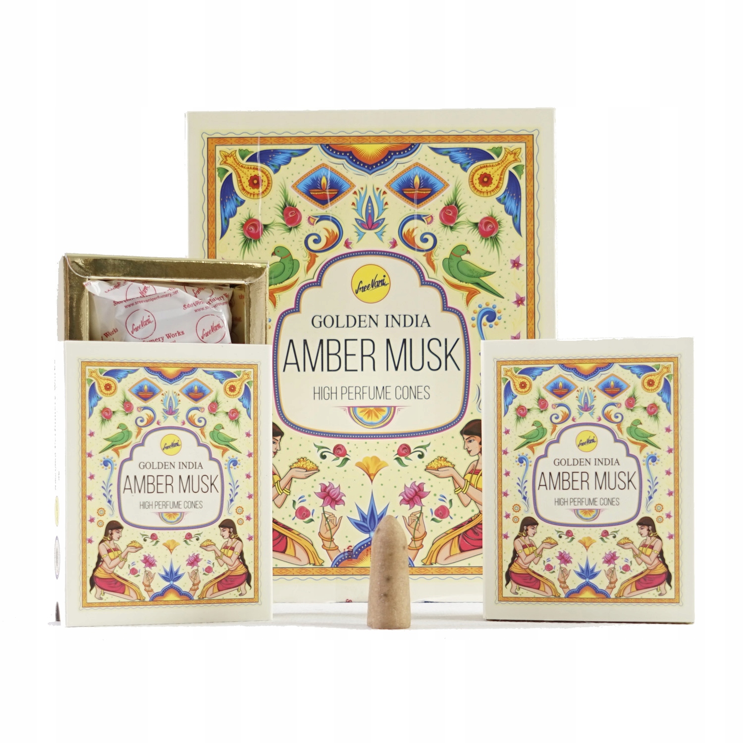 

Kadzidła stożkowe Golden India Amber Musk 10szt
