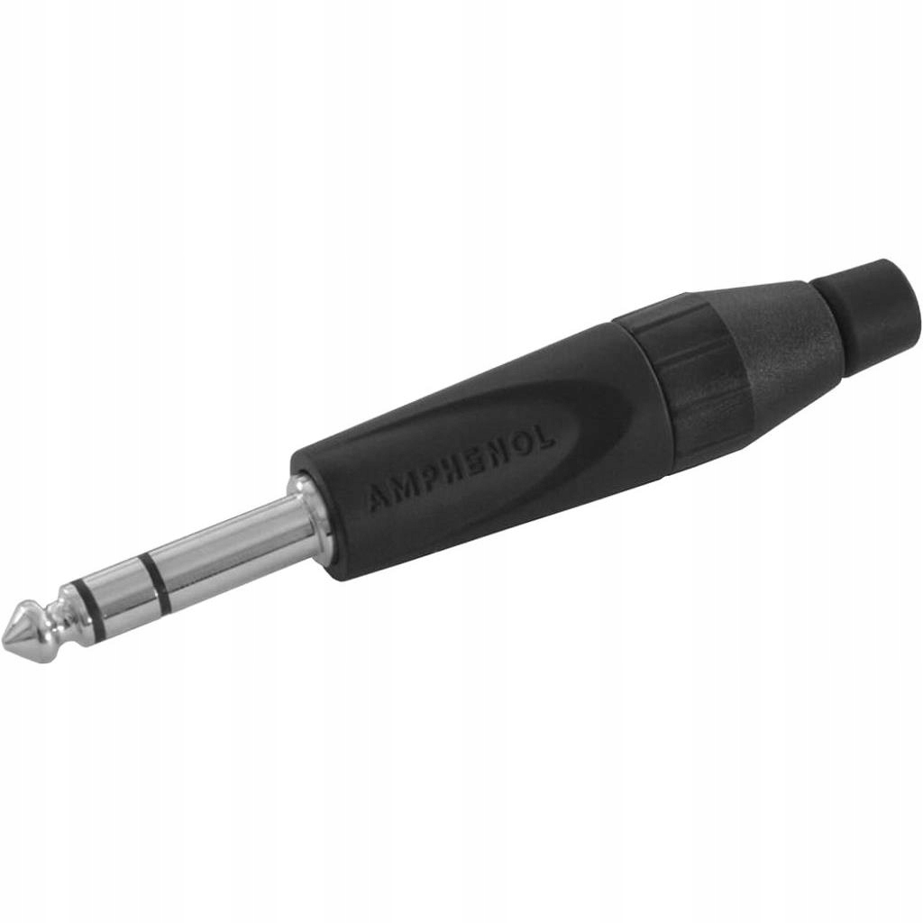 Jack Amphenol TS3PB wtyk 6,3mm black stereo cable 3-6mm