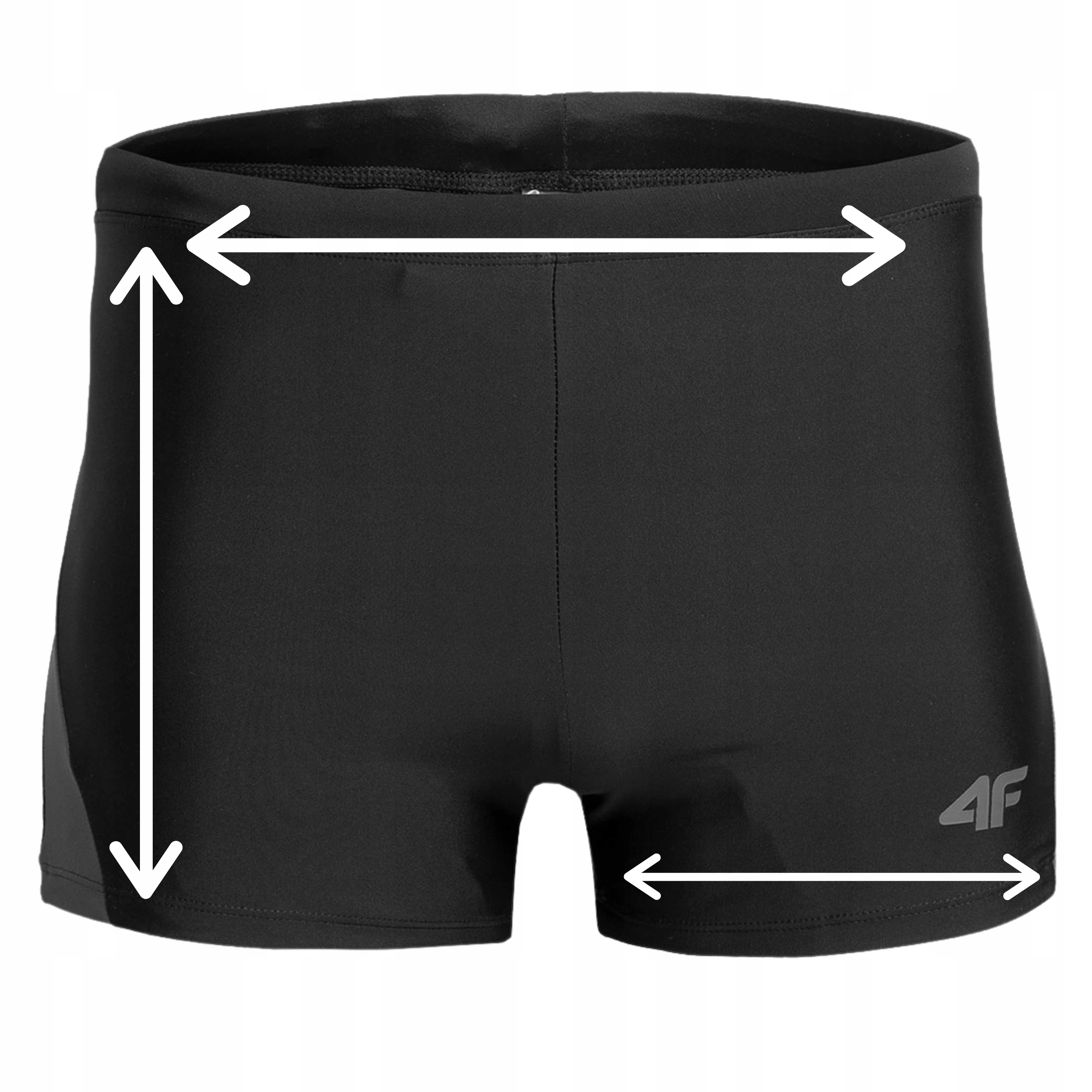 KĄPIELÓWKI 4F MĘSKIE NA BASEN PLAŻĘ SZORTY BOKSERKI SPORTOWE - CZARNY r XXL Kolor czarny