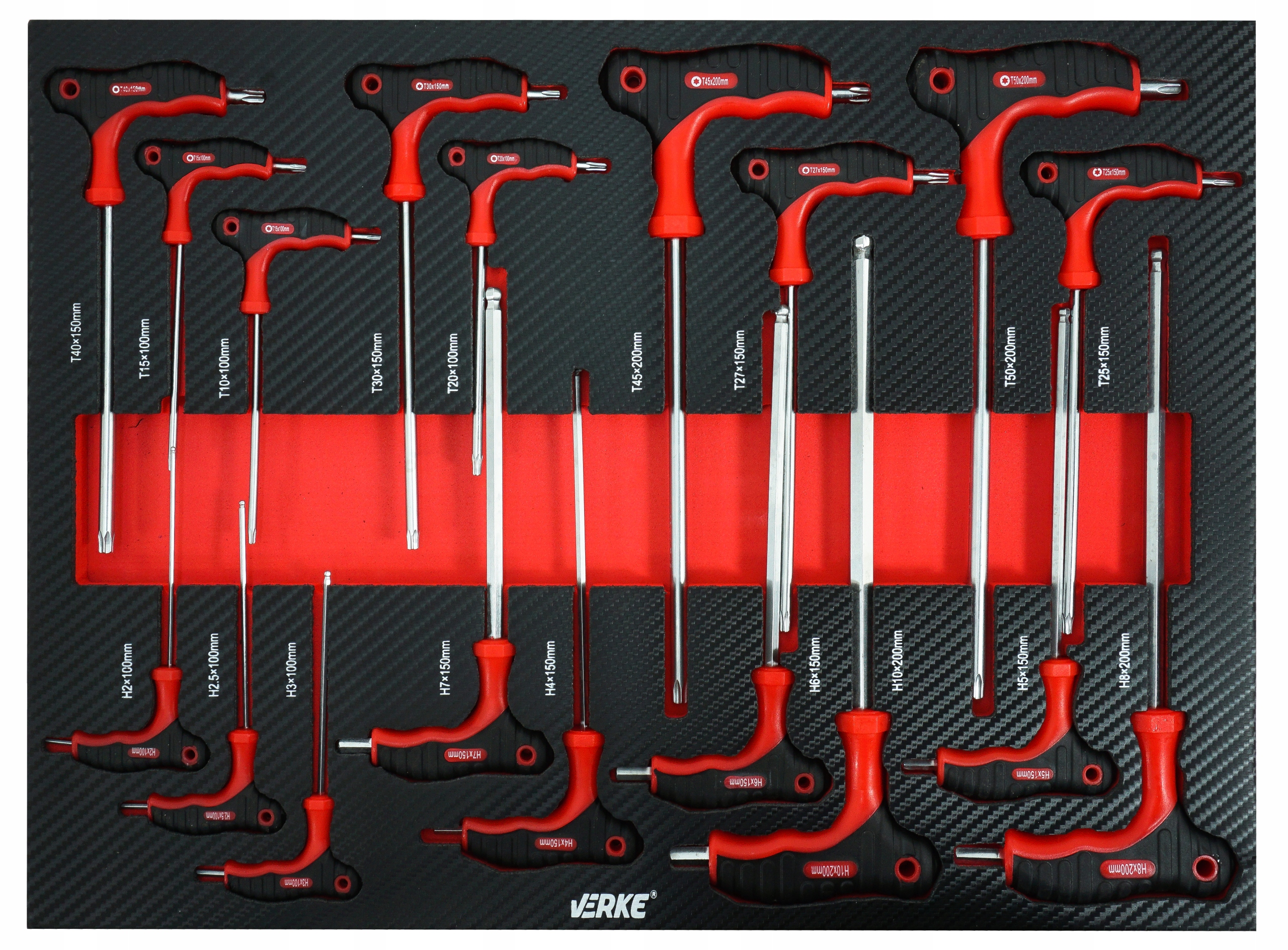 Szafka narzędziowa z wyposażeniem Verke V33110 298 el. Kolor dominujący czarny