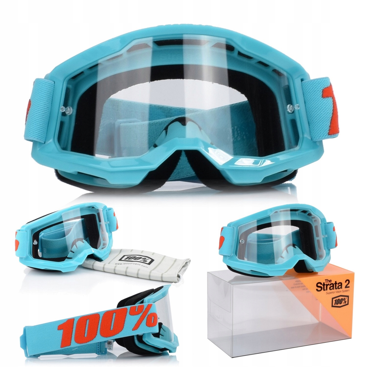 Gogle 100% STRATA 2 SUMMIT Szyba Przezroczysta