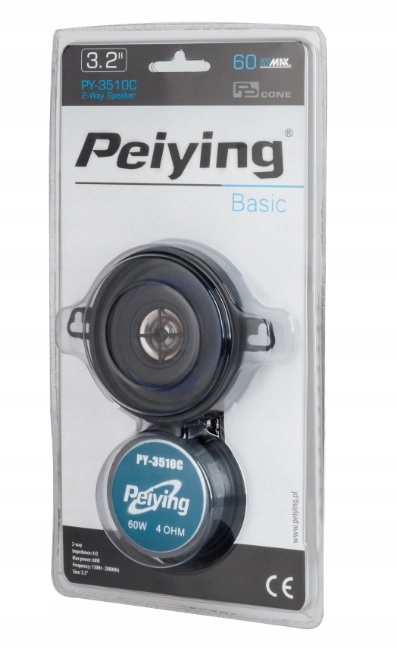 GŁOŚNIKI SAMOCH.PEIYING PY-3510C 60W 87mm 2-DROŻNE