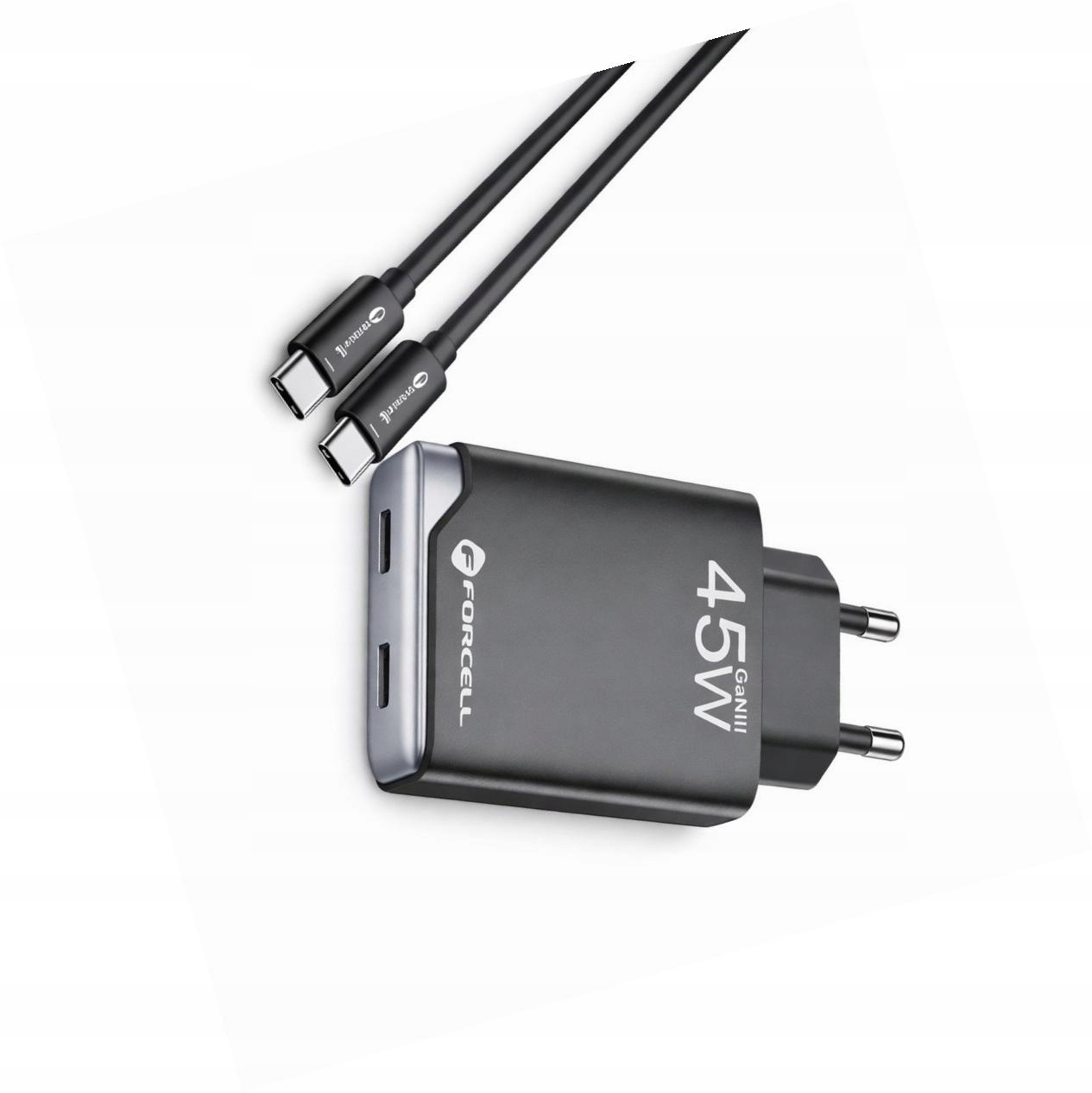 Szybka ładowarka 45W 2 porty z długim kablem 2m do iPhone 16e