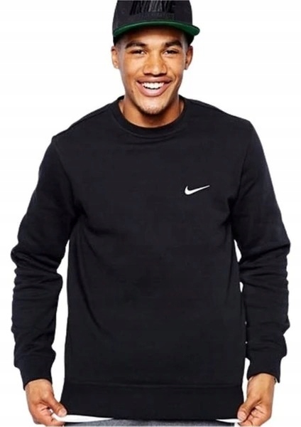 Nike Pánská Mikina Klasická Sportovní Zateplená Pohodlná Černá Crewneck
