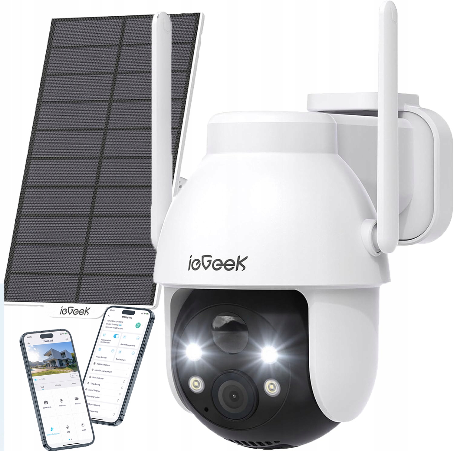 Venkovní Otočná Solární Kamera Wifi FullHD 2K 3MPx Voděodolná 4x Zoom