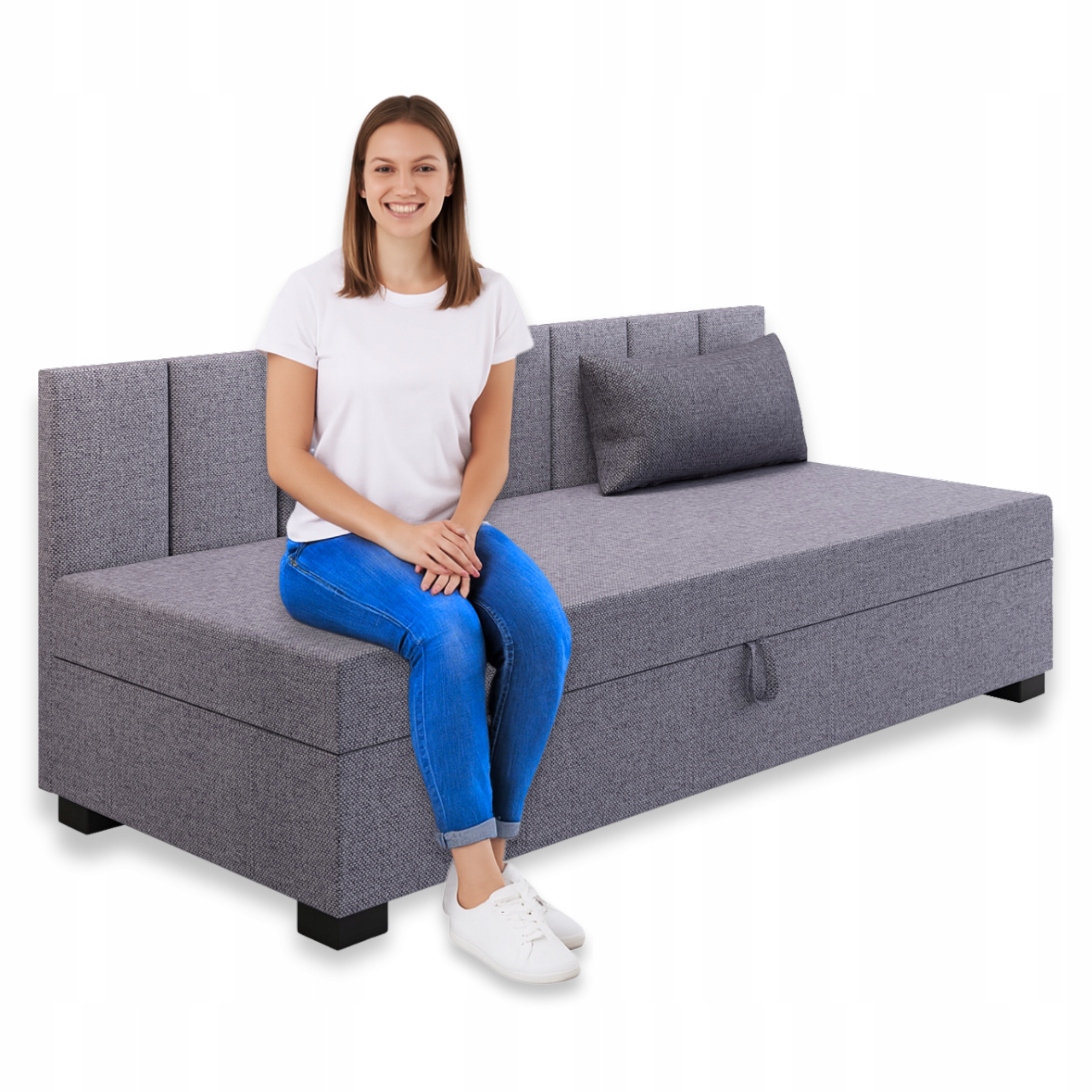Postel do ložnice pro dítě 90 x 195 cm Čalouněná pohovka Jednolůžková