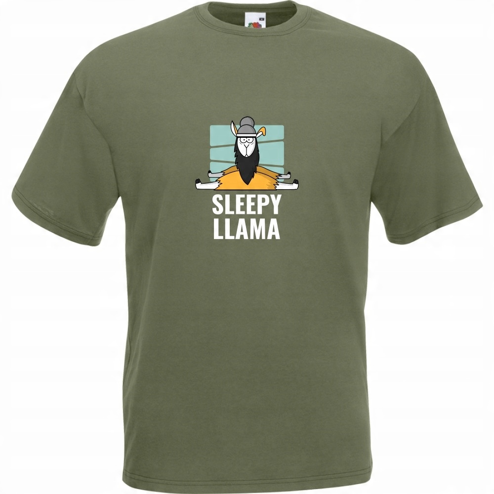 

Koszulka sleepy llama lama XL oliwkowa