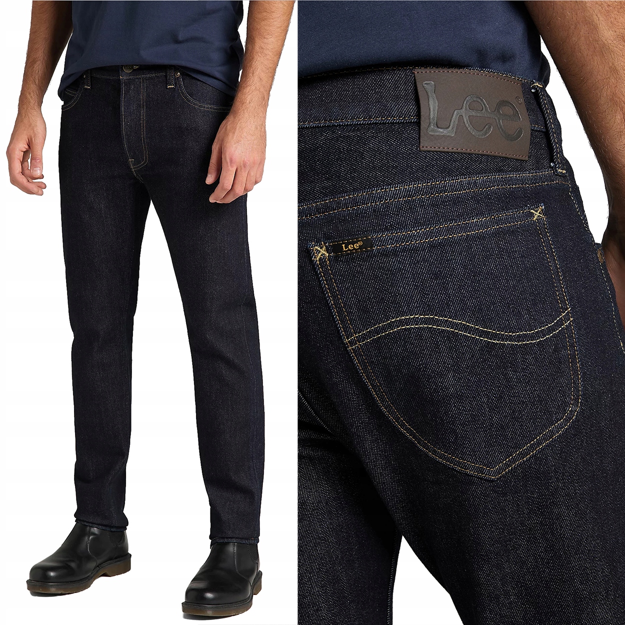 Lee Rider slim Rinse mírně vypasované tmavě modré džíny W31 L34