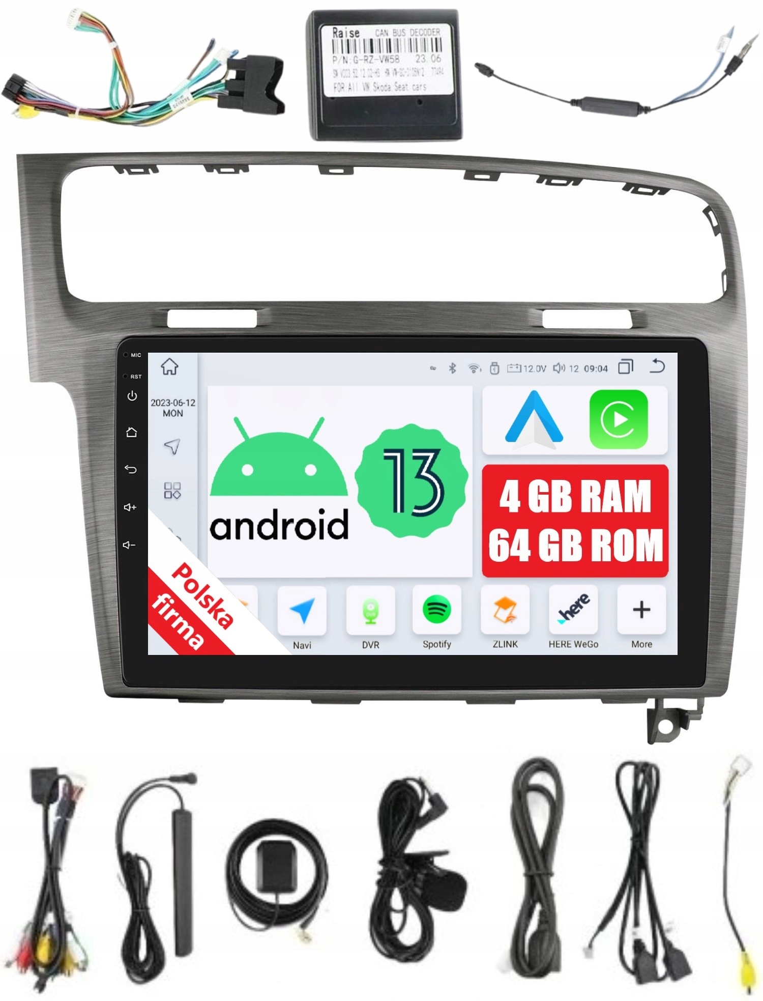 Rádio 2DIN Android Volkswagen Vw Golf 7 VII 4/64 Gb Dsp Carplay Lte